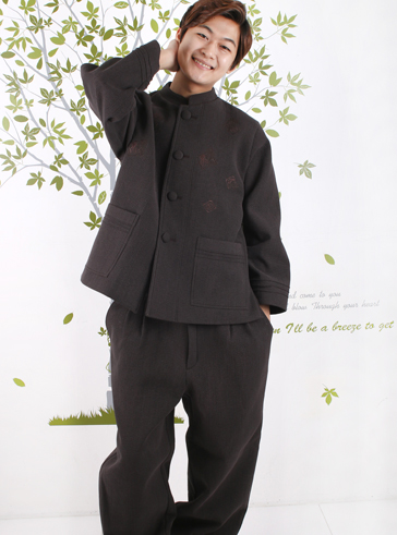 남성 잔누비 낙관수 한벌[2색상] /생활한복/개량한복/법복/절복/계량한복/천연염색/한복/미풀